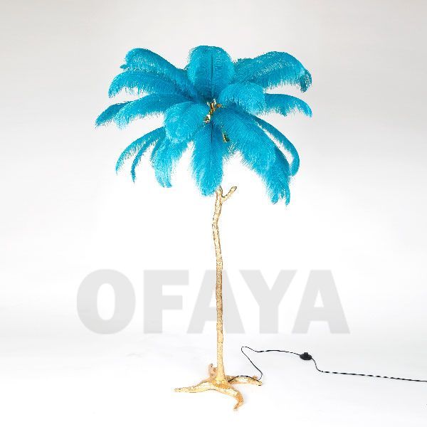 51214 - Floor lamp - ostrich feathers